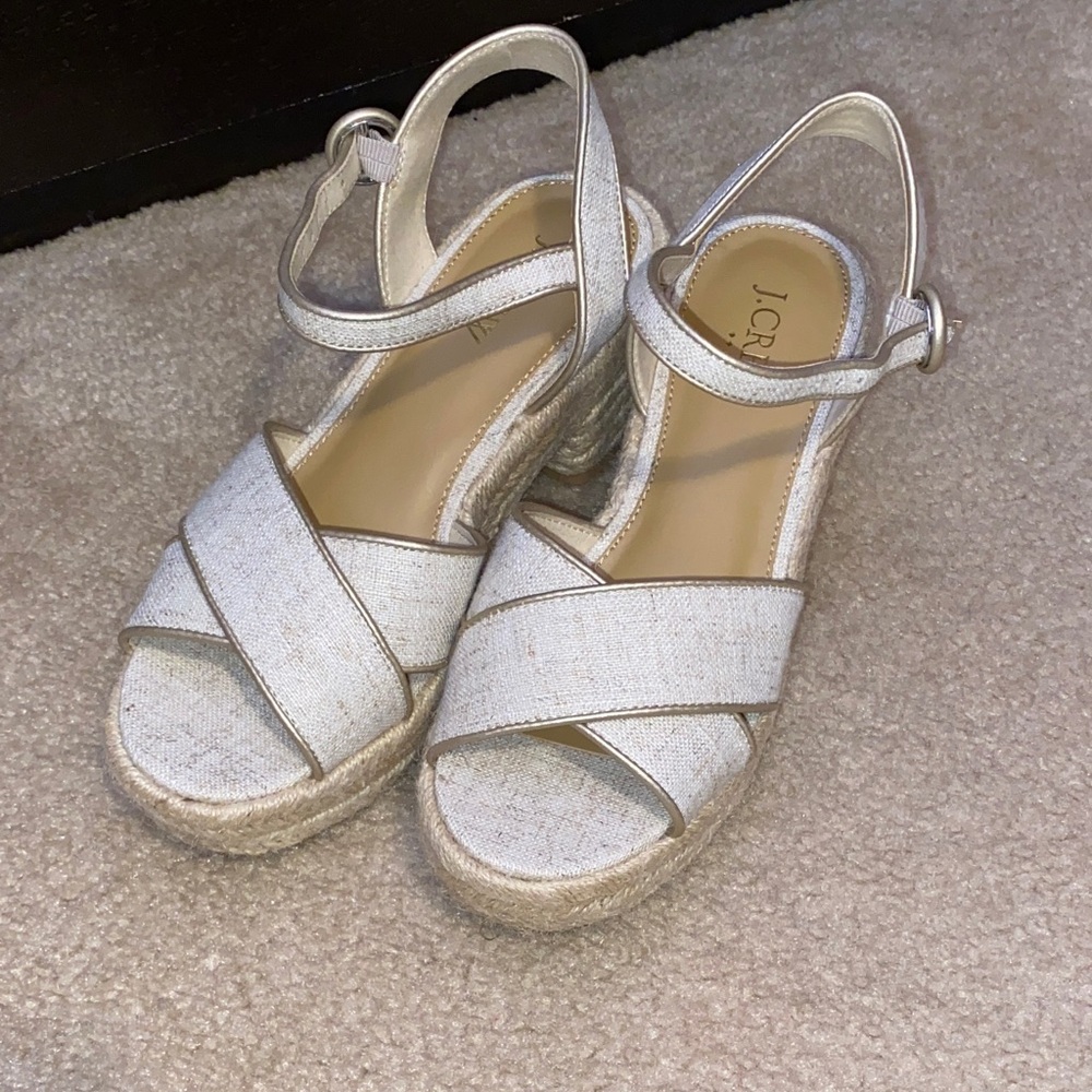 J. Crew Women's Tan Espadrille Wedges